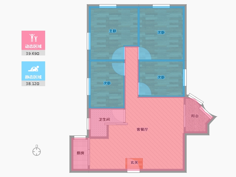 广东省-深圳市-益荣居4-6C-69.48-户型库-动静分区