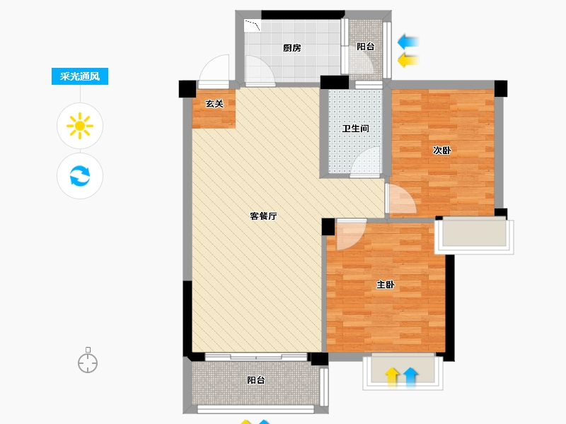 广西壮族自治区-柳州市-金龙小区-68.99-户型库-采光通风