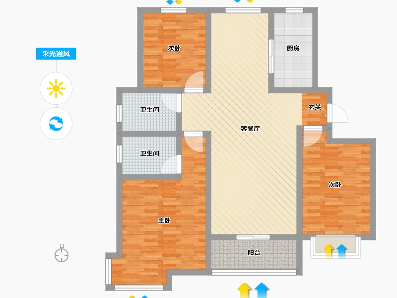 河北省-邯郸市-格林春天-100.00-户型库-采光通风