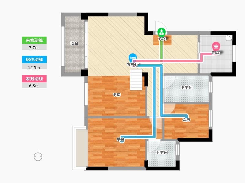 江苏省-徐州市-水岸豪庭-85.46-户型库-动静线