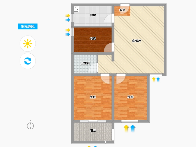 山东省-聊城市-星光和园-85.13-户型库-采光通风