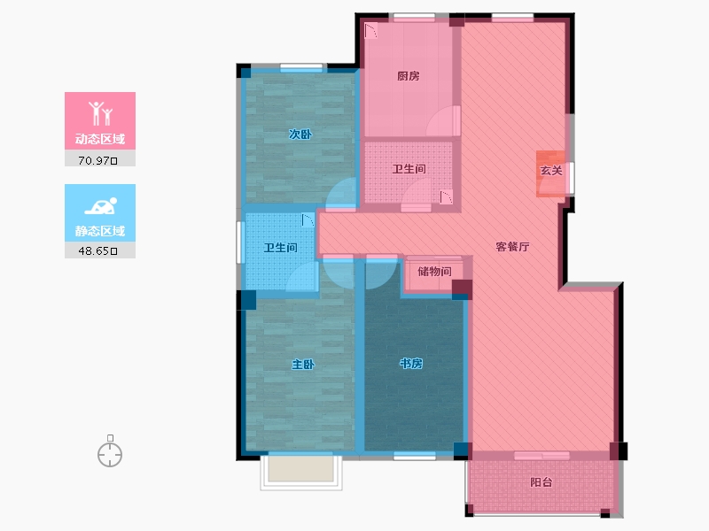 甘肃省-金昌市-聚金怡园-104.74-户型库-动静分区