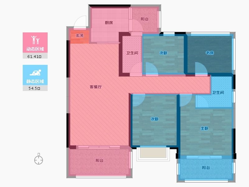 广西壮族自治区-南宁市-麒麟尊府-100.38-户型库-动静分区