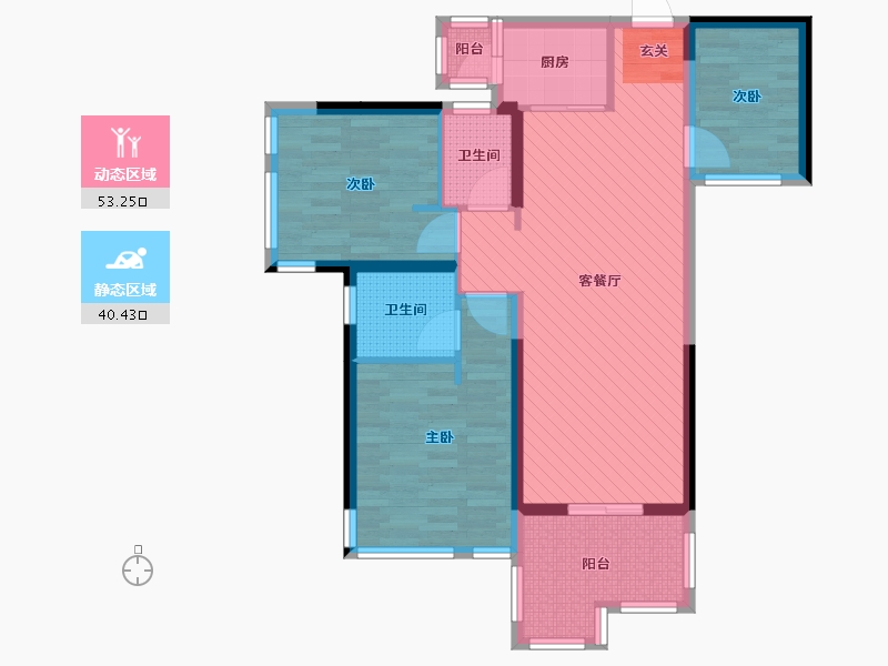 广西壮族自治区-南宁市-盛天东郡-81.76-户型库-动静分区