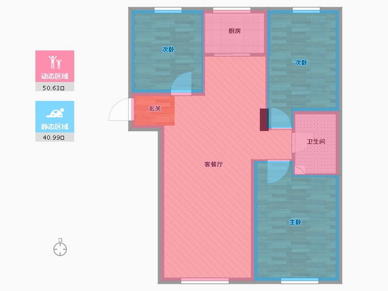 黑龙江省-佳木斯市-三江城万象府-82.19-户型库-动静分区