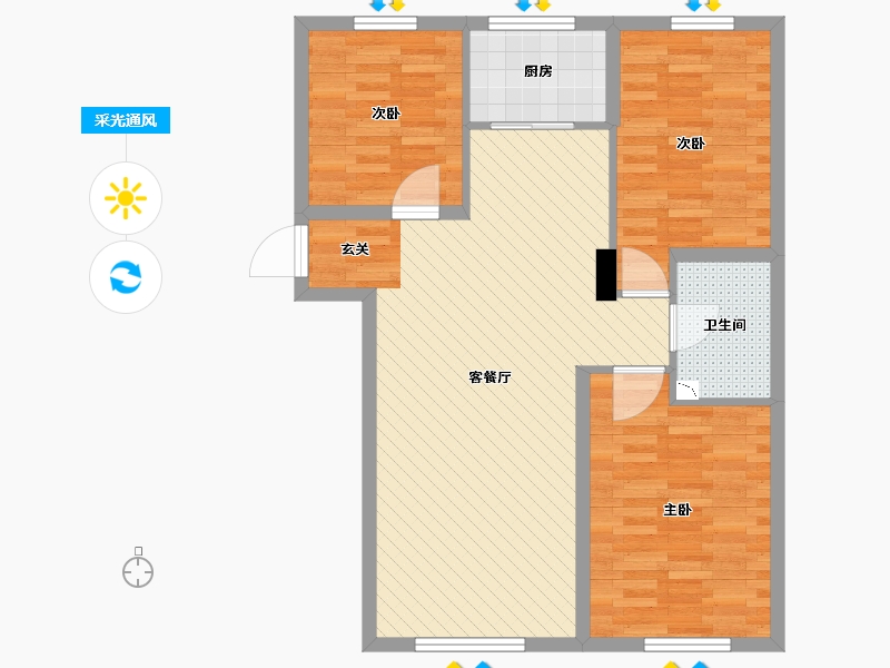 黑龙江省-佳木斯市-三江城万象府-82.19-户型库-采光通风