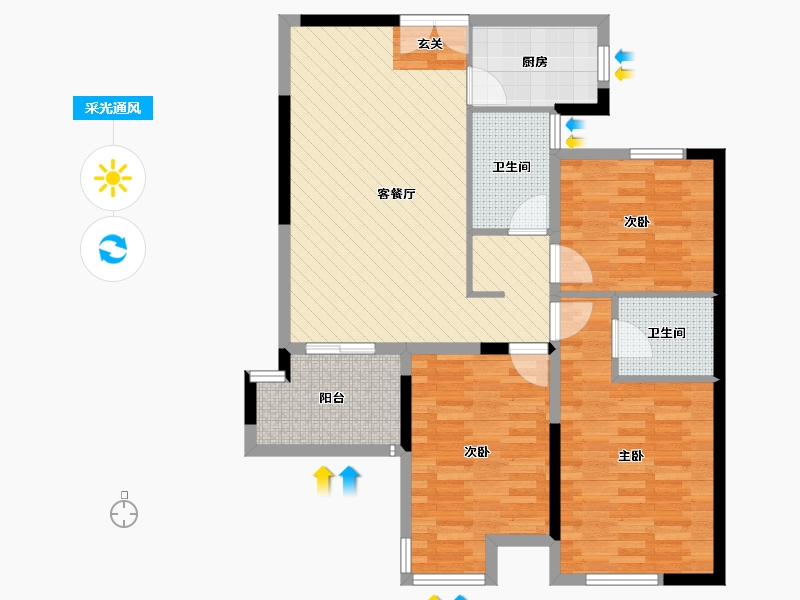 湖北省-黄冈市-名人苑-93.00-户型库-采光通风