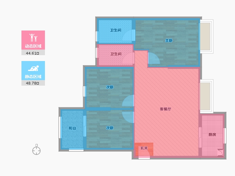 山西省-临汾市-中骏四期-82.84-户型库-动静分区