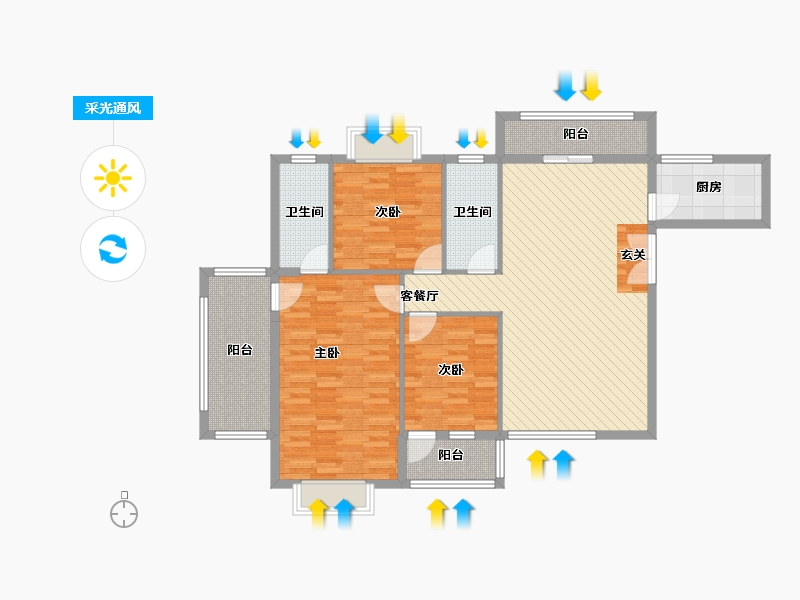 云南省-昭通市-映景梦苑小区-119.15-户型库-采光通风