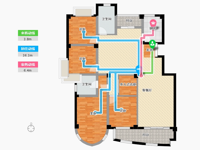 浙江省-嘉兴市-光大城市花园-136.99-户型库-动静线