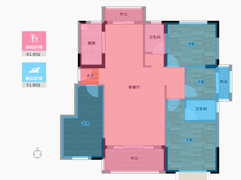 福建省-漳州市-万新御景山庄-100.00-户型库-动静分区