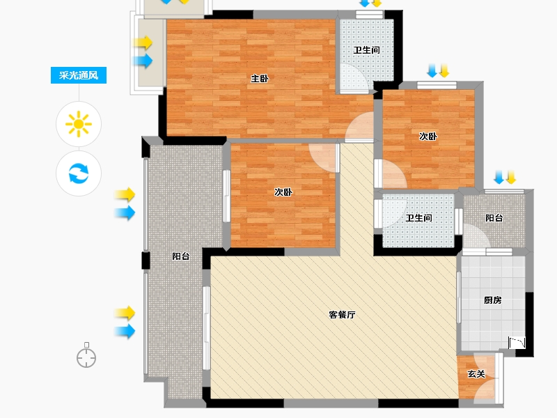 贵州省-贵阳市-盛世国际-102.12-户型库-采光通风