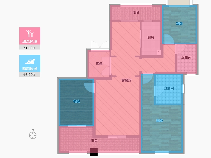 海南省-海口市-海航豪庭南苑-102.37-户型库-动静分区