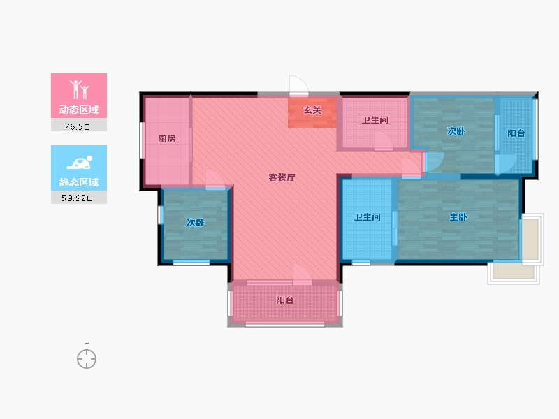 山东省-青岛市-金茂湾二期-120.55-户型库-动静分区