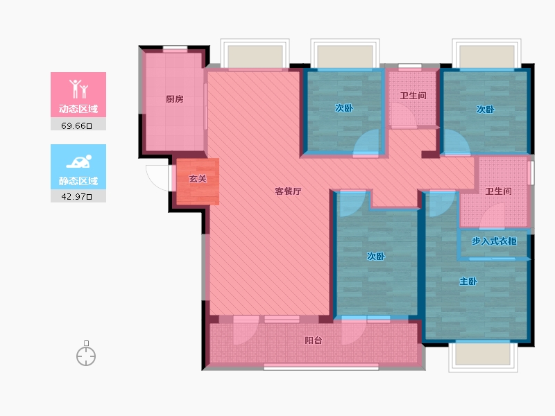 湖北省-武汉市-融创观澜一号-97.88-户型库-动静分区