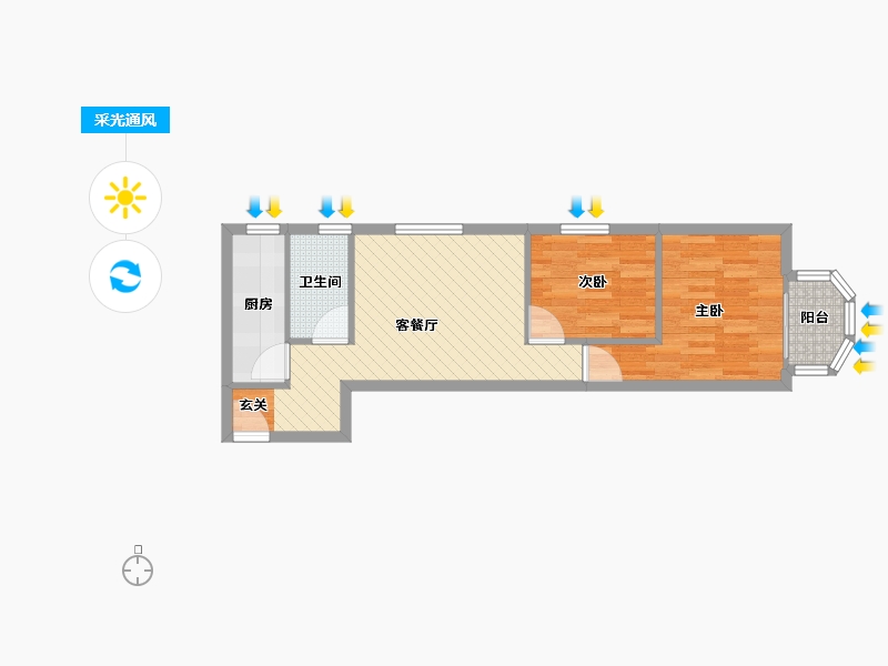 北京-北京市-和平里二区-48.79-户型库-采光通风