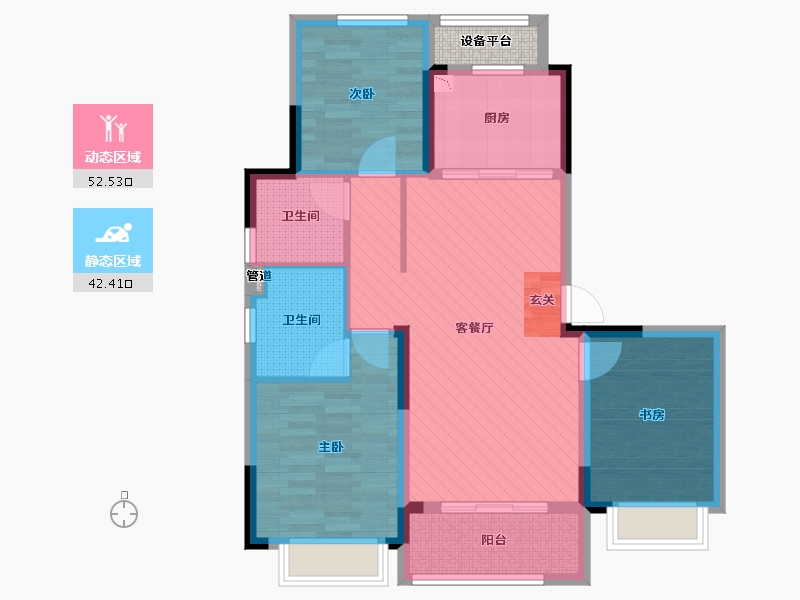 江苏省-苏州市-融创太湖御园-85.60-户型库-动静分区