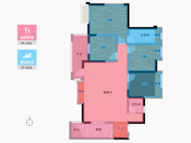 四川省-成都市-华润二十四城柒公馆-105.18-户型库-动静分区