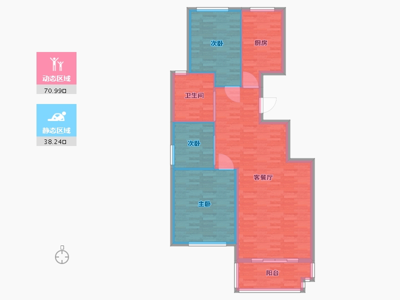 山东省-枣庄市-凯润花园-100.00-户型库-动静分区