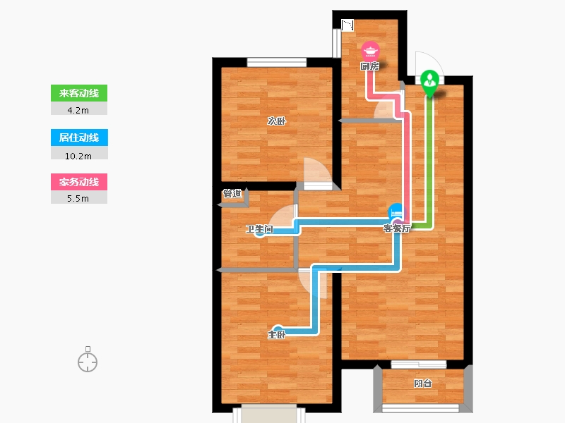 山西省-太原市-逍邦Art Life-58.32-户型库-动静线