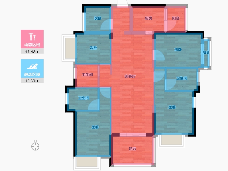 广西壮族自治区-南宁市-嘉和城-83.20-户型库-动静分区