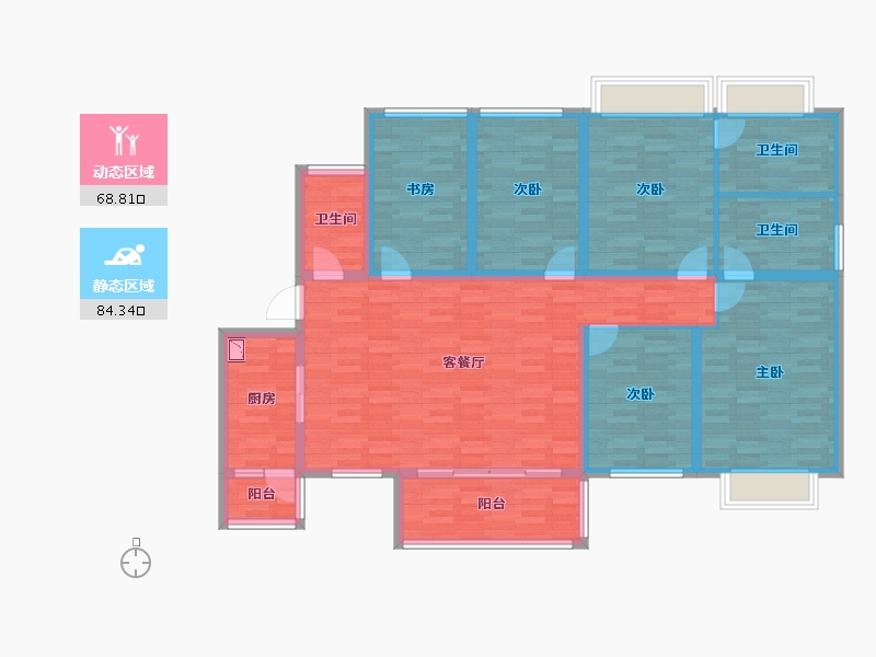 云南省-昆明市-俊发·彩云城·星湾俊园-137.33-户型库-动静分区