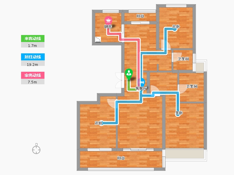 浙江省-杭州市-景瑞天赋-95.13-户型库-动静线