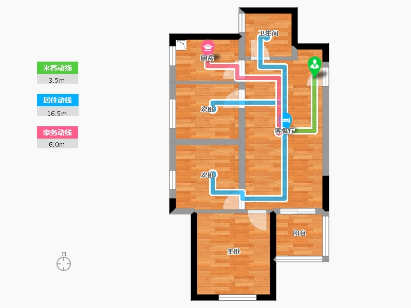 河南省-郑州市-绿都紫荆华庭-57.36-户型库-动静线