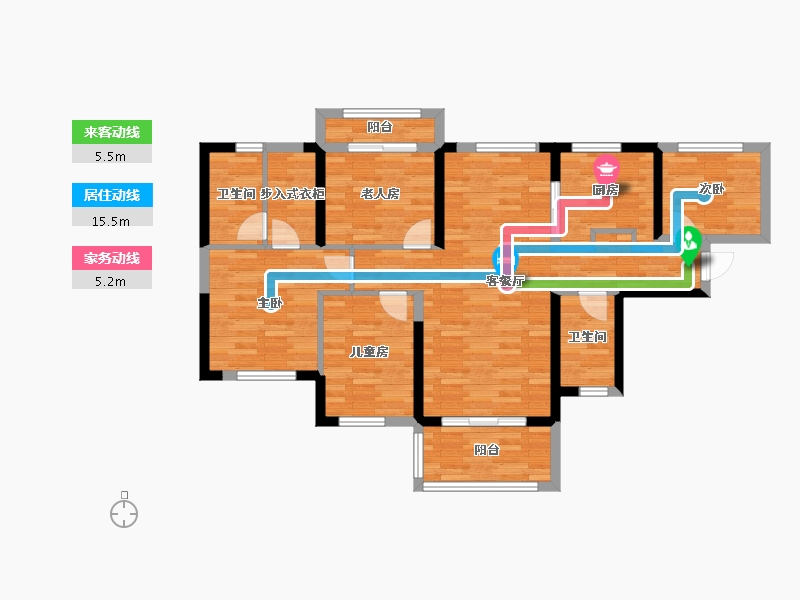 湖南省-长沙市-万科魅力之城-93.59-户型库-动静线