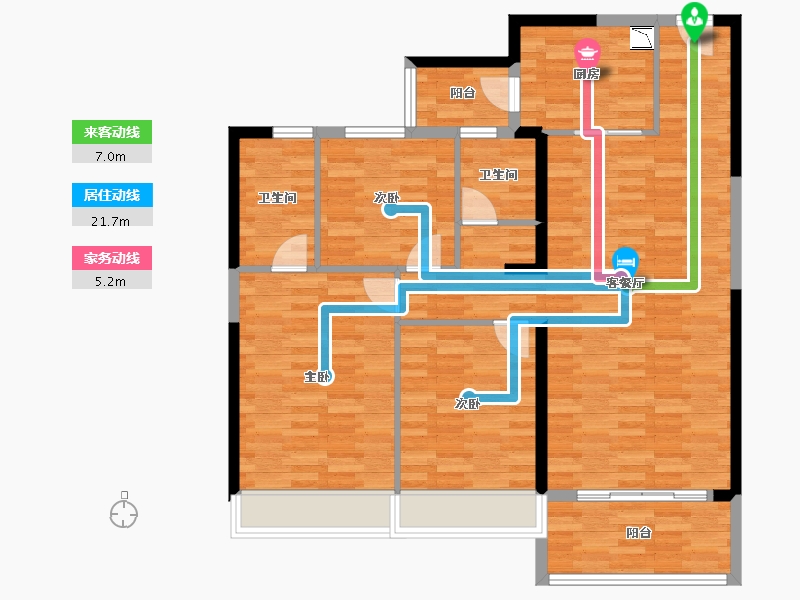 河南省-焦作市-碧桂园-105.67-户型库-动静线