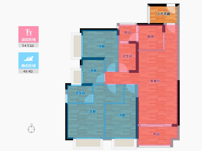 广东省-广州市-路劲天隽峰-96.89-户型库-动静分区