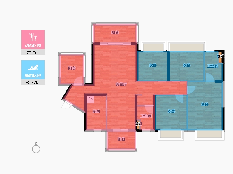 广西壮族自治区-南宁市-灵水小镇-109.98-户型库-动静分区