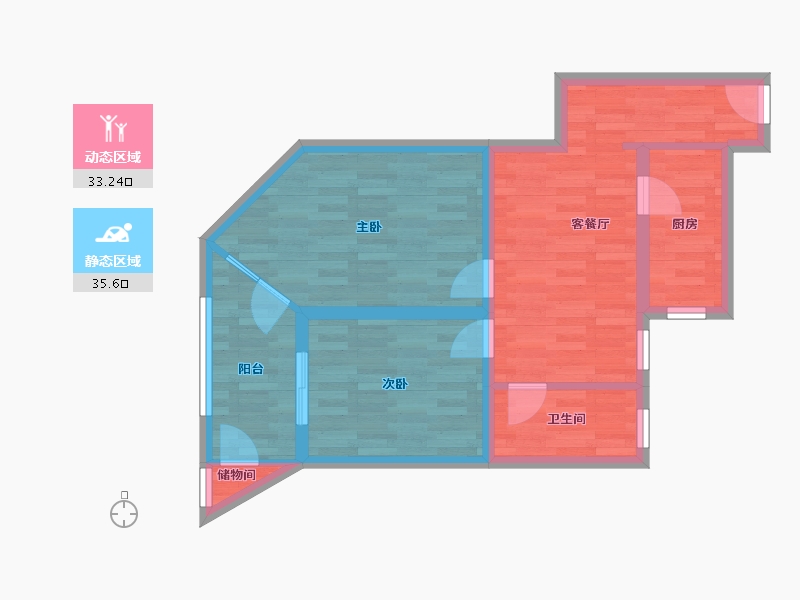 北京-北京市-和平里8号-60.75-户型库-动静分区