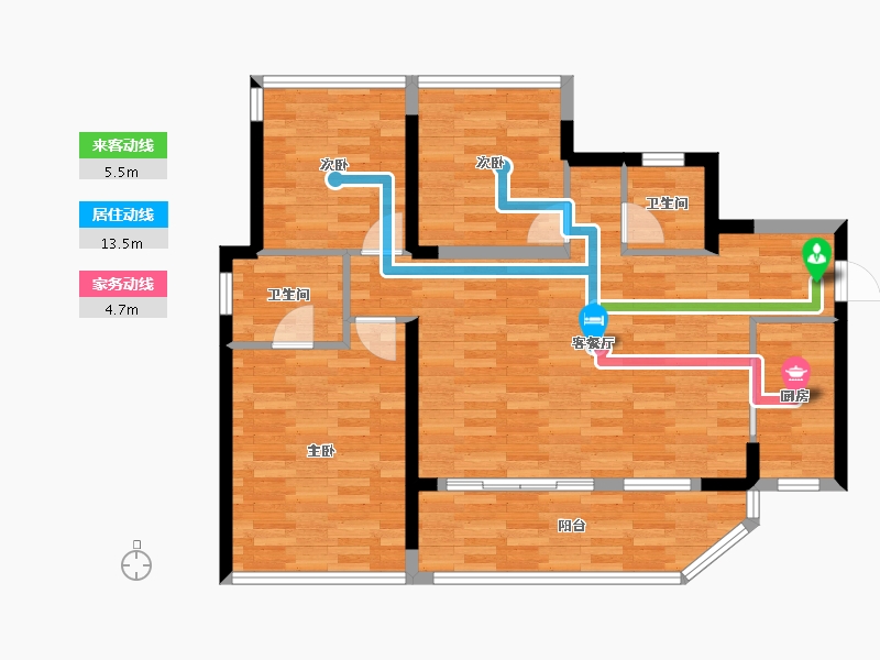 四川省-成都市-明信仕林悦府-87.34-户型库-动静线