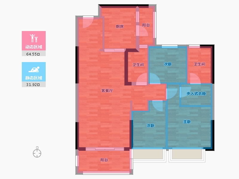 浙江省-绍兴市-新昌-86.29-户型库-动静分区