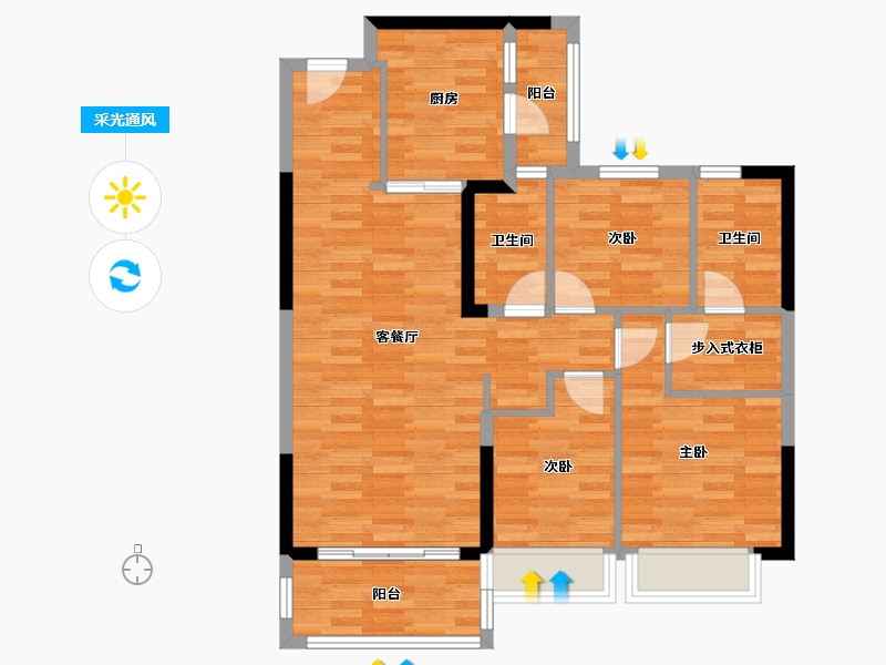 浙江省-绍兴市-新昌-86.29-户型库-采光通风