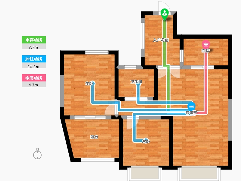 四川省-成都市-中海兰庭-78.70-户型库-动静线