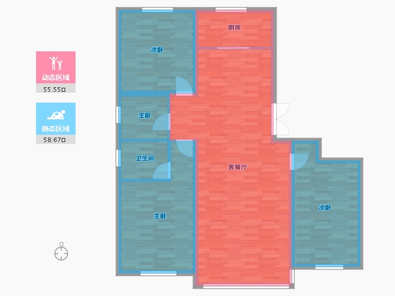 山东省-济宁市-水岸雅居-103.57-户型库-动静分区