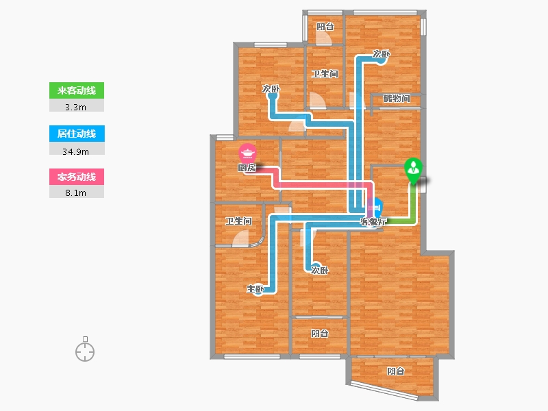 河南省-郑州市-金水太极公馆-150.09-户型库-动静线