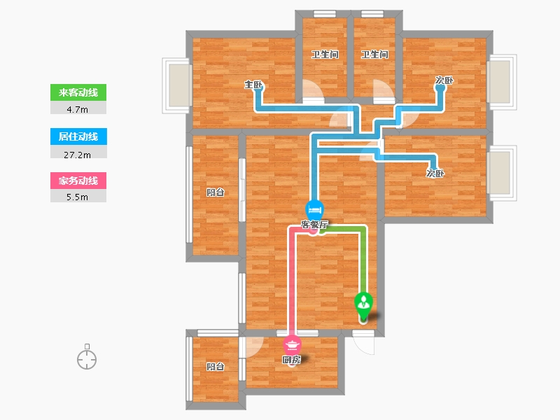 贵州省-六盘水市-东湖国际-96.45-户型库-动静线