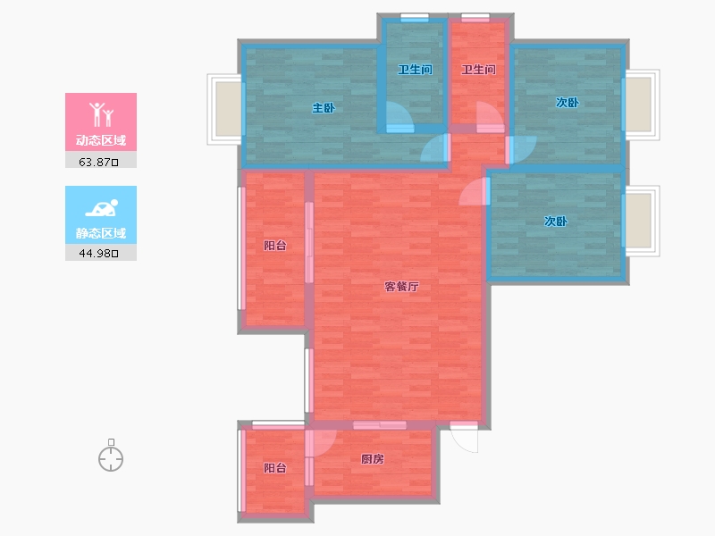 贵州省-六盘水市-东湖国际-96.45-户型库-动静分区