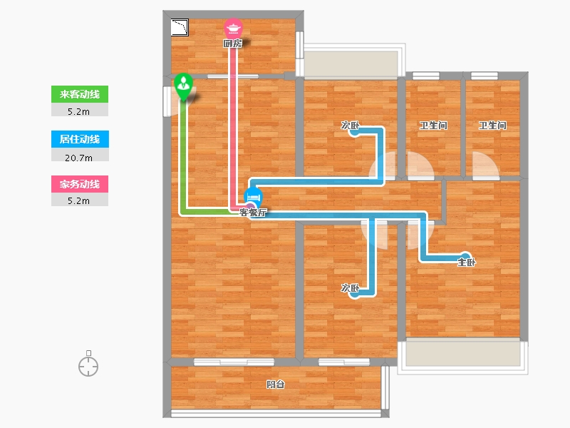 湖北省-天门市-天门华鸿公园天下-92.09-户型库-动静线