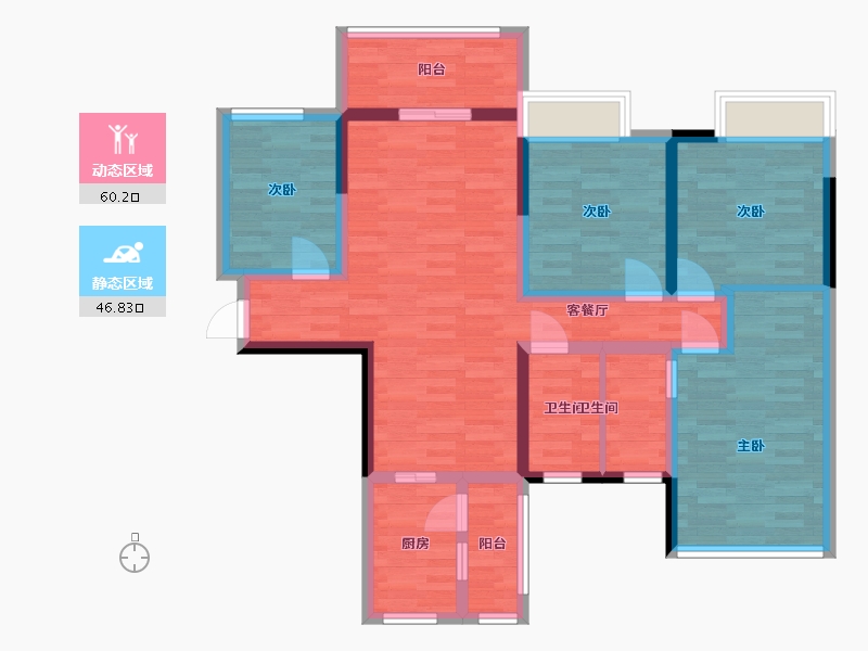 广西壮族自治区-贵港市-广汇钰荷园-93.69-户型库-动静分区