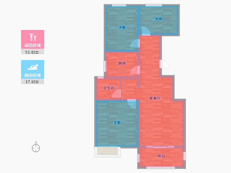 陕西省-渭南市-兰亭官邸-81.20-户型库-动静分区