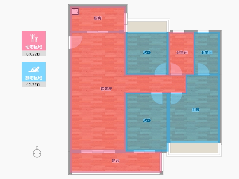 湖北省-天门市-天门华鸿公园天下-92.09-户型库-动静分区