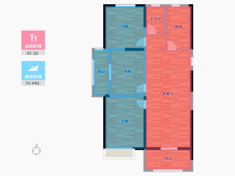 安徽省-淮南市-艺山南-101.29-户型库-动静分区