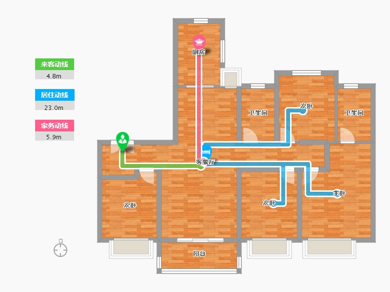 江苏省-南京市-金地锦承苑-108.00-户型库-动静线