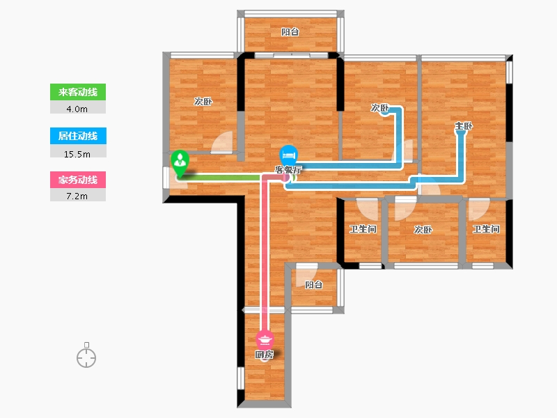 广西壮族自治区-南宁市-西建・冠城世家-92.49-户型库-动静线