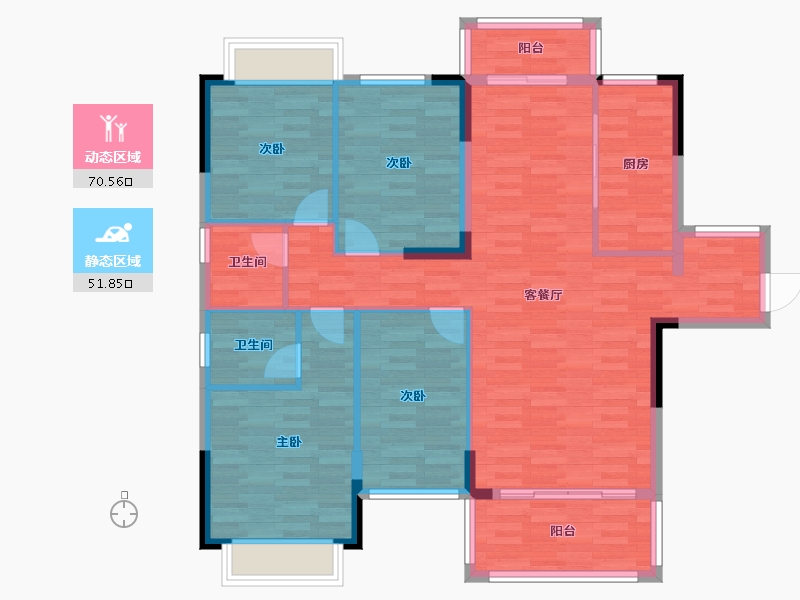 湖南省-衡阳市-雨母新城-110.90-户型库-动静分区