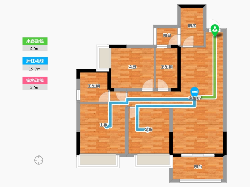 四川省-成都市-万科金色海蓉-90.87-户型库-动静线